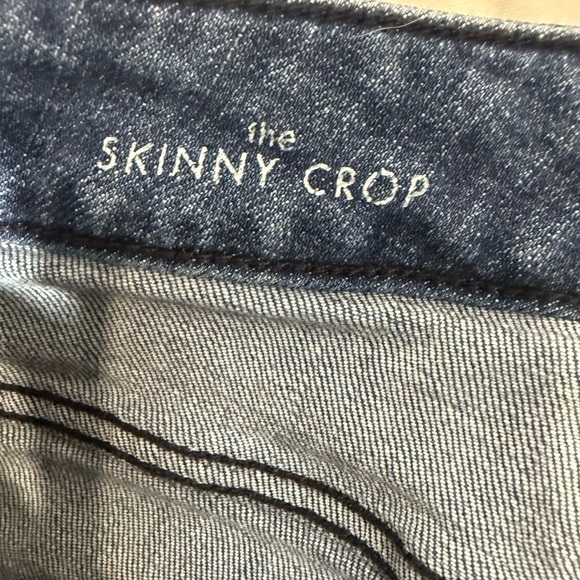 Liverpool Jeans Crop Lace Up Ankles Raw Hem Metal Grommets Skinny Blue Size 12 - Picture 9 of 12